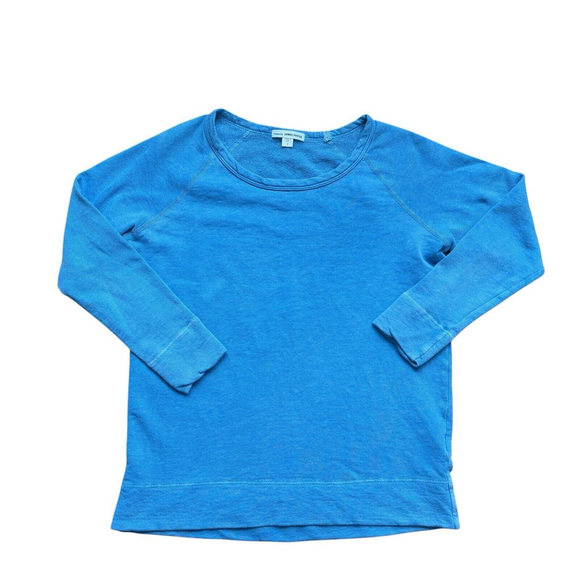 Standard James Perse Womens Sweatshirt Blue Supima Cotton French Terry Sz 1 S - Picture 6 of 9